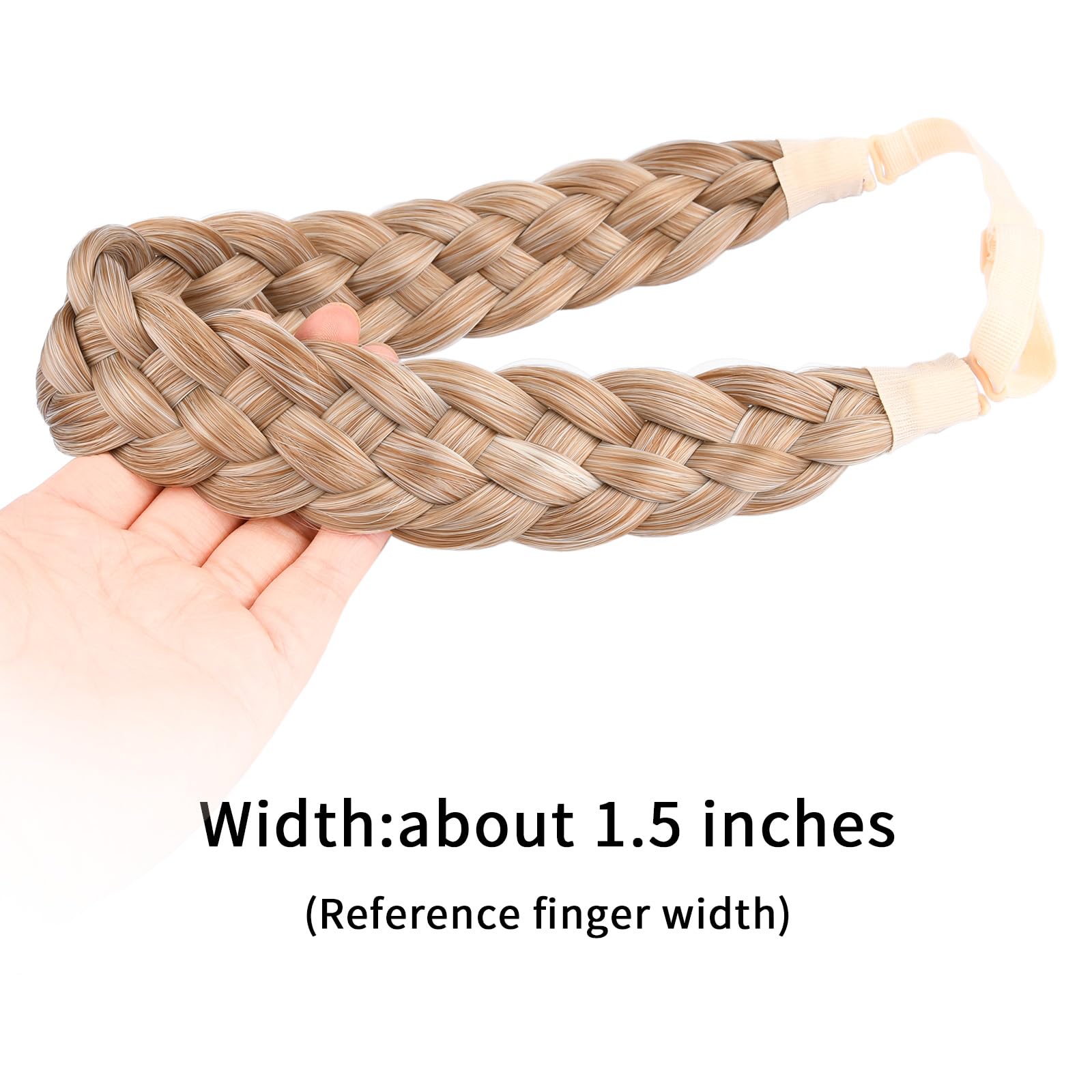 Gledola 5 Strands Synthetic Hair Braid Headband Hair Braided Headband for Women Girl (Golden Blonde) - Image 4