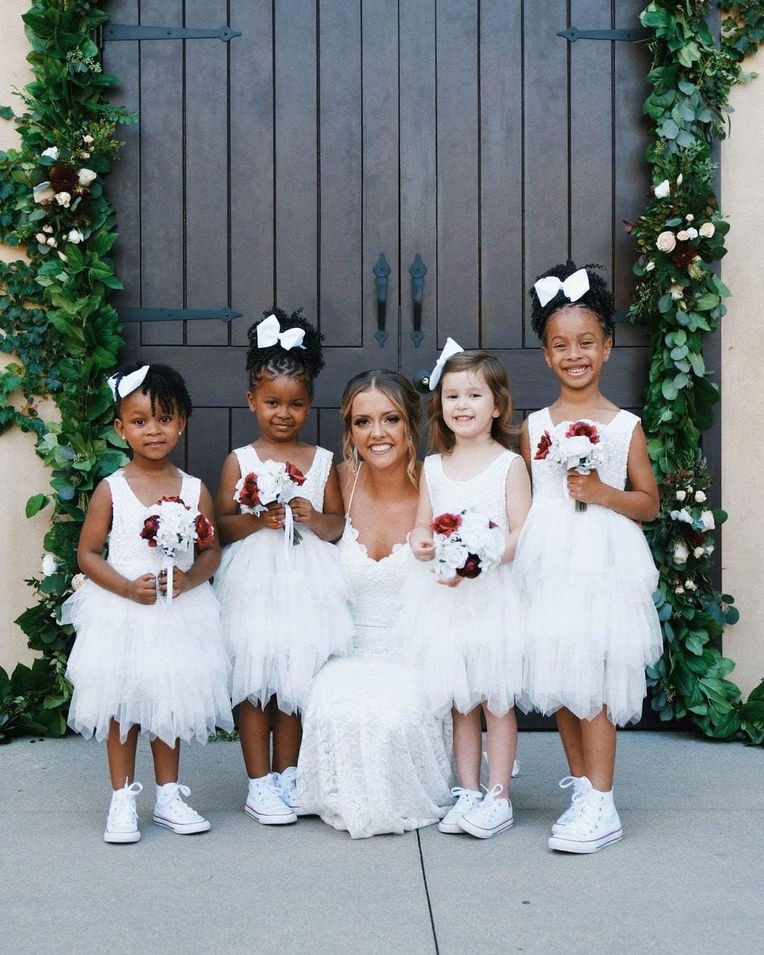 Topmaker Backless A-line Lace Back Flower Girl Dress