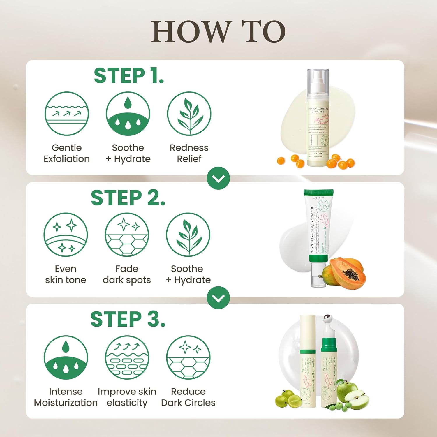 AXIS-Y Glow Your Own Way Limited Edition Set - Travel Essentials, Gifts for Women & Men - Korean Skin Care Set with Collagen Eye Serum, Niacinamide Face Serum, Glutathione Toner & Compact Mirror - Image 6