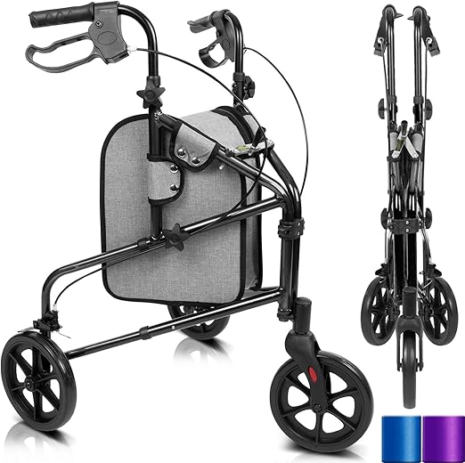 Vive Mobility 3 Wheel Walker Three Wheeled Rollator for