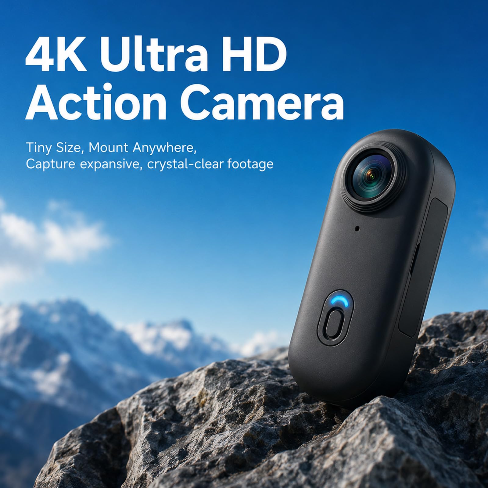 NHOPEEW Mini Telecamera 4K Body Cam con WiFi Action Cam Subacquea IP67 | Telecamera per Casco Moto, Videocamera Magnetica POV per Moto, Viaggi, Animali Domestici + Scheda TF 64GB