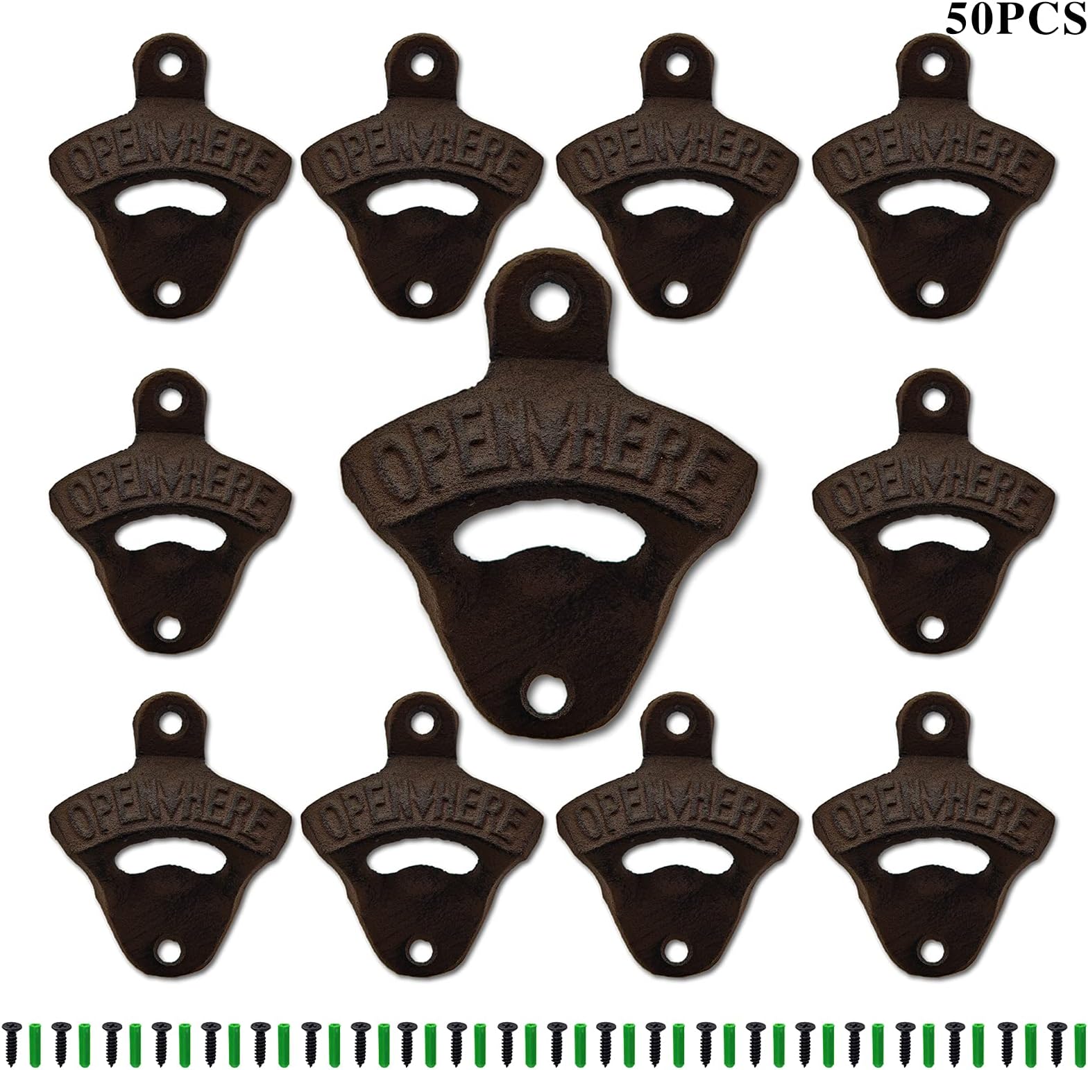 Amazon.com: 25 Cast Iron Wall Mounted Rustic Vintage Style Bottle ...