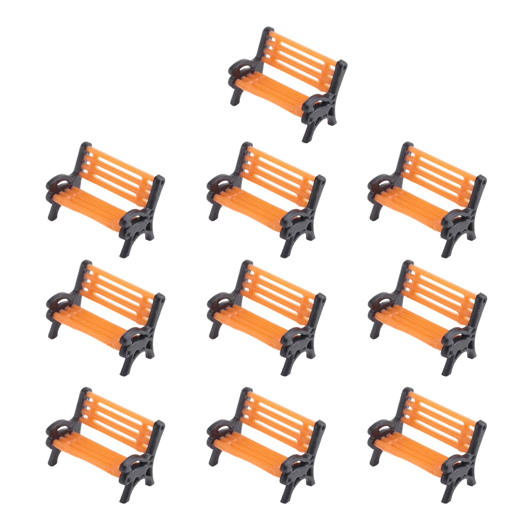 NIZEAMI 10Pcs Model Train HO N O Scale 1:150 Bench Chair Model Settee Street Park Layout Plastic Crafts,Garden/Railway Layout