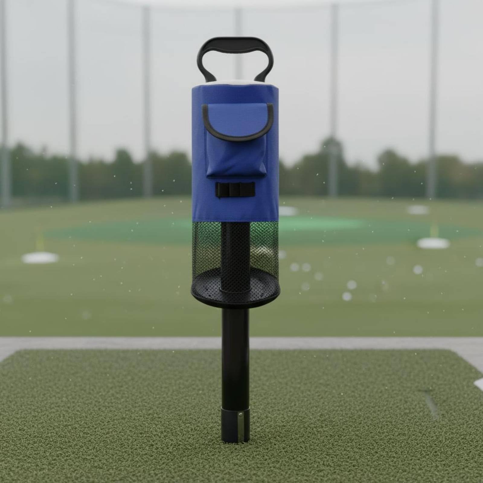 LOVIVER Recolector Pelotas Golf con Tubo smontable y Bolsa Nylon con Cremallera para Recoger Bolas sin Agacharse Acuado para Putting Campo