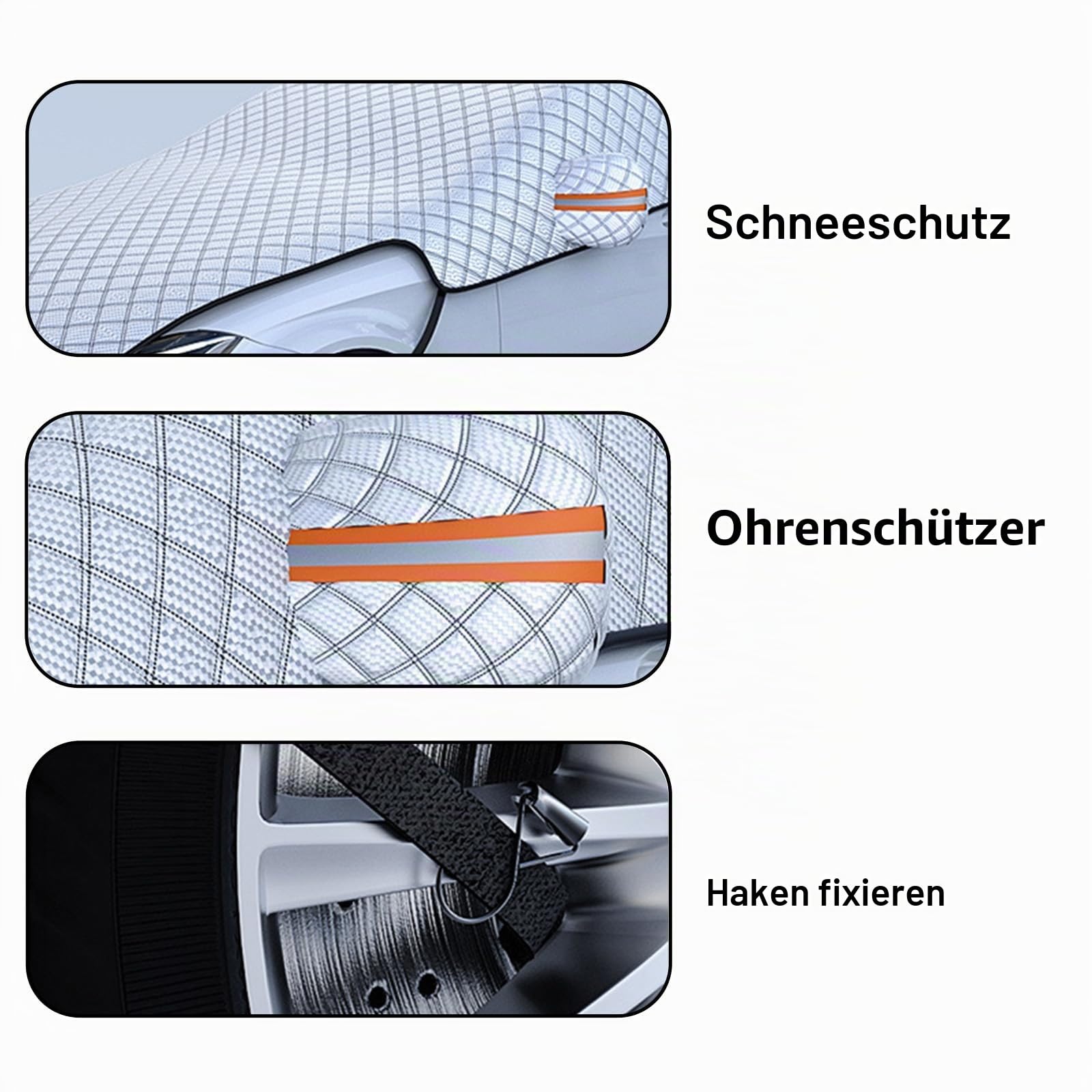 Frontscheibenabdeckung Auto Winter Frostabdeckung, Autoscheibenabdeckung Winschutzscheiben Abdeckung Groß, Frostabdeckung Sonnenschutz, 223cm x 145cm