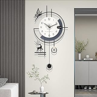 Modern Wall Clock, Large Wall Clocks for Living Room Decor, 3D Silent Cl...