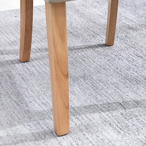 Miniatura 7 de Ansley&HosHo Juego de 2 sillas de comedor de tela con detalles ocasionales acolchados, juego de sillas de cocina cómodas, modernas y contemporáneas,