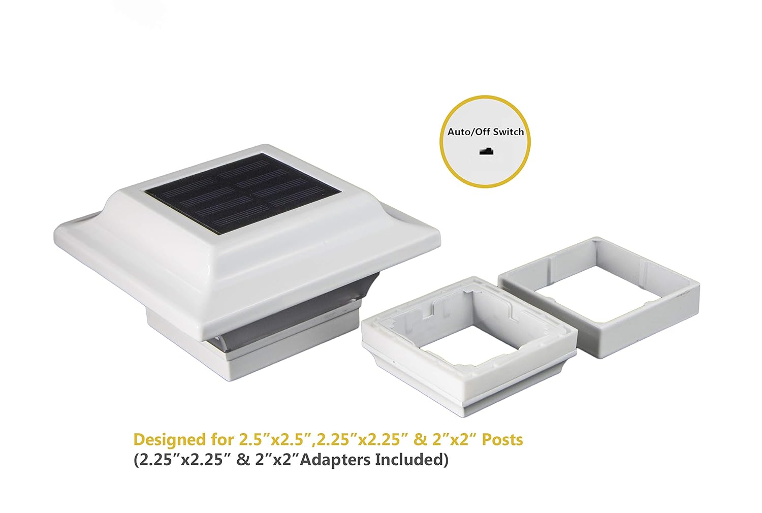 Exclusive Discount 🔥 Classy Caps SL082W 2.5x2.5 Imperial Solar Post Cap - 2 Pack/White