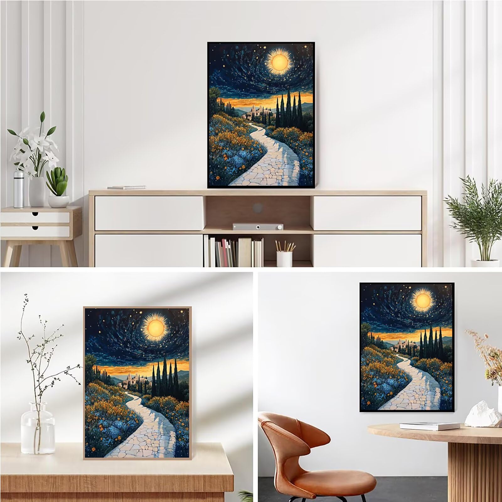 Diamond Painting Kit Completo, Diamond Painting Paesaggio, 5D Pittura Diamante Kit Manualidades Adultos DIY Diamantini Crystal Art Disegni Ricamo Punto Croce Artigianale, 90x120cm Piccola Città j0-585
