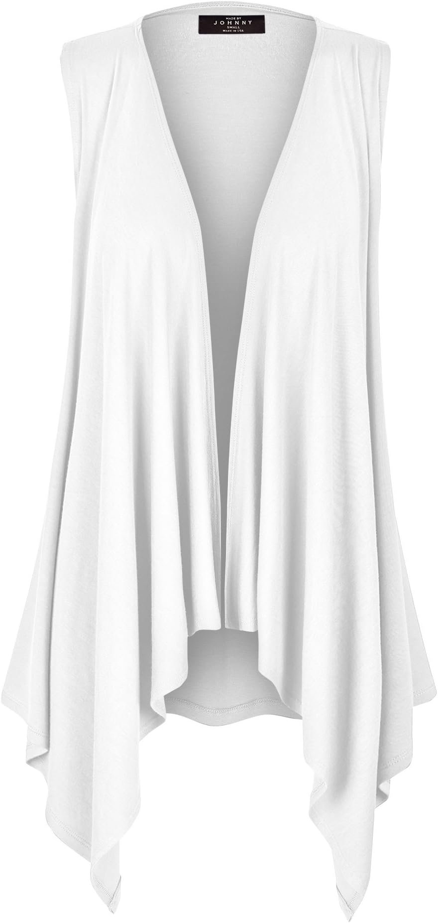 Made By Johnny Women's Lightweight Sleeveless Draped Open Cardigan