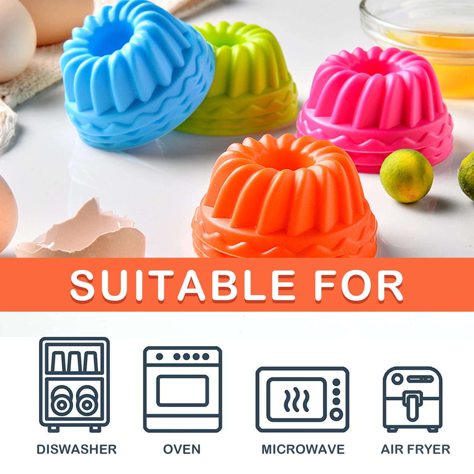 Stampi Per Muffin In Silicone Ciambella 20 Pz Teglie Antiaderenti - 12