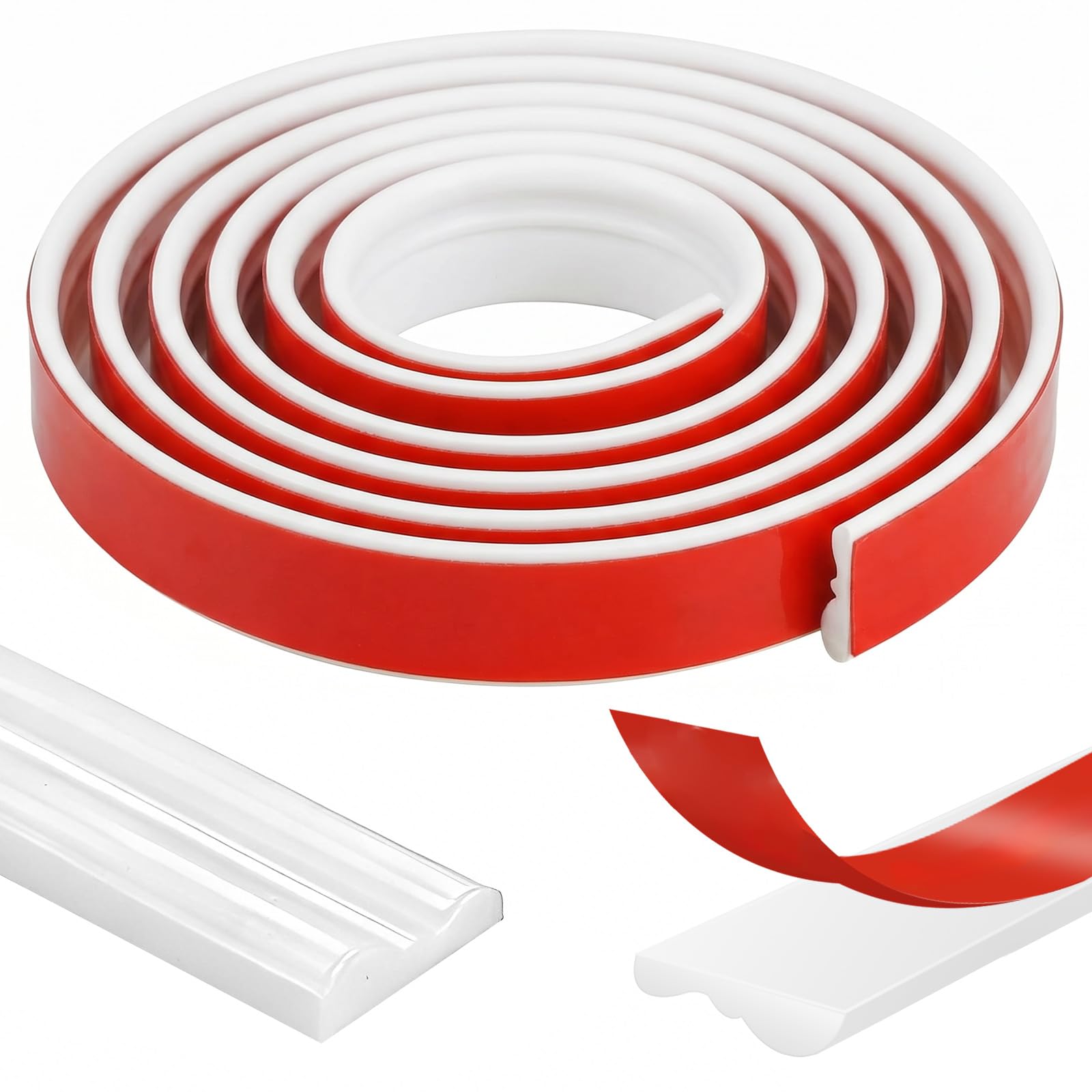Peel and Stick Wall Moulding Panels, 6mx22mm Dado Rail Self Adhesive Wall Panelling Kits Moulding Wall Trim, Flexible Stick on Panelling for Walls Mirror Frames Home Decorations,White