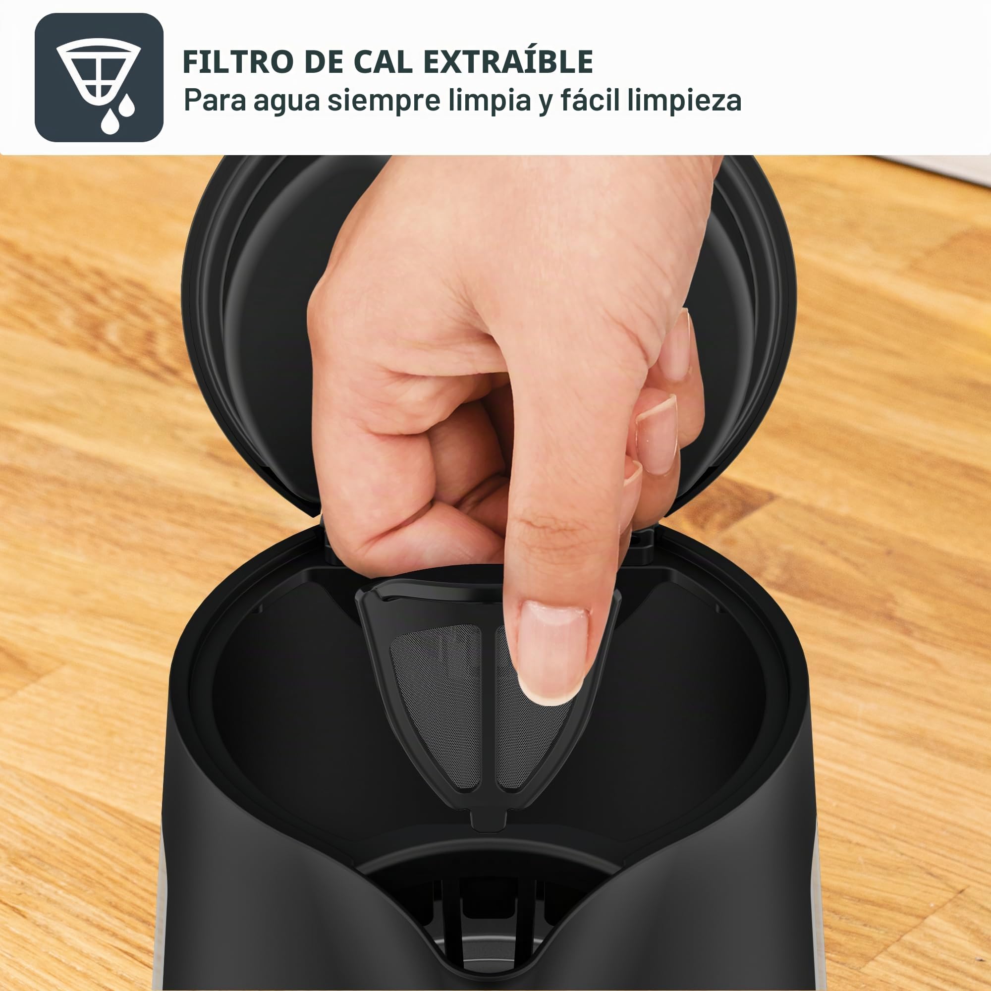 Tefal Kettle (KI5338) Includeo 1L black Schwarz