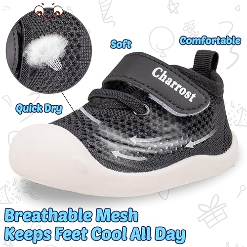 Miniatura 3 de Zapatos para caminar para bebés y niñas pequeños, suela suave, transpirable, de lona de algodón, ligeros, antideslizantes, más seguros, zapatos para