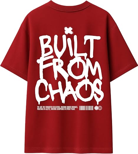 TeeSlix Kids Oversized Cotton T-Shirt with Back Typography | Drop Shoulder Loose Baggy Fit Streetwear Tee | Boys &amp; Girls C...