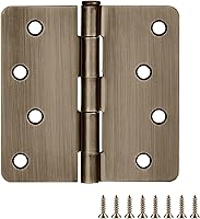 Vista 17 de Design House Bisagras para puerta interior, 4.0 in. x 4.0 in., Redondeado, 1/4-pulg Radio, Acero, Pre-Lubricado, Herrajes para Puerta, Negro Mate