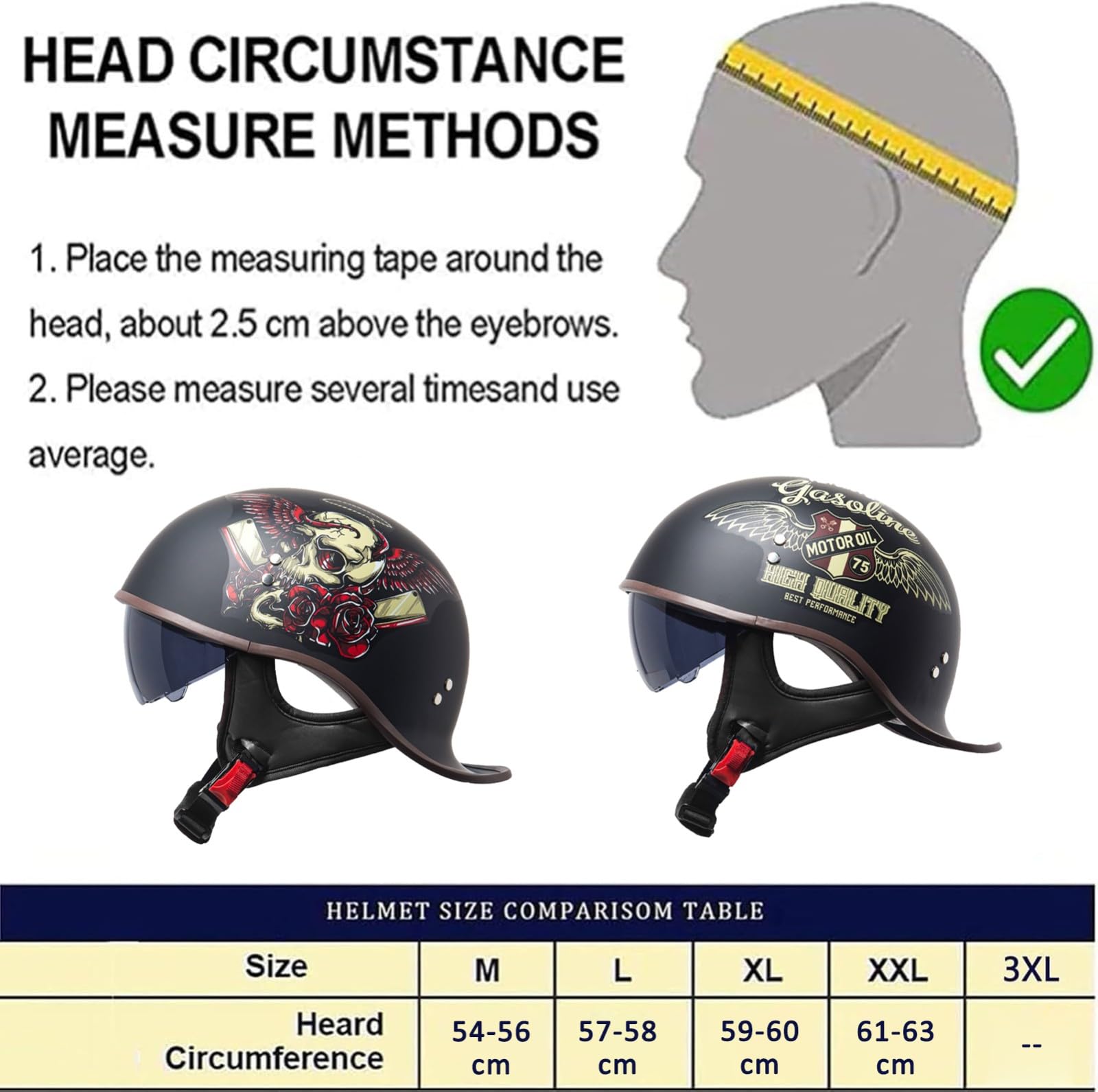 Kask typu jet retro dla dorosłych (mężczyzn i kobiet), ECE 22.06, kask do cruiser, motoroweru i skutera z wizjerem