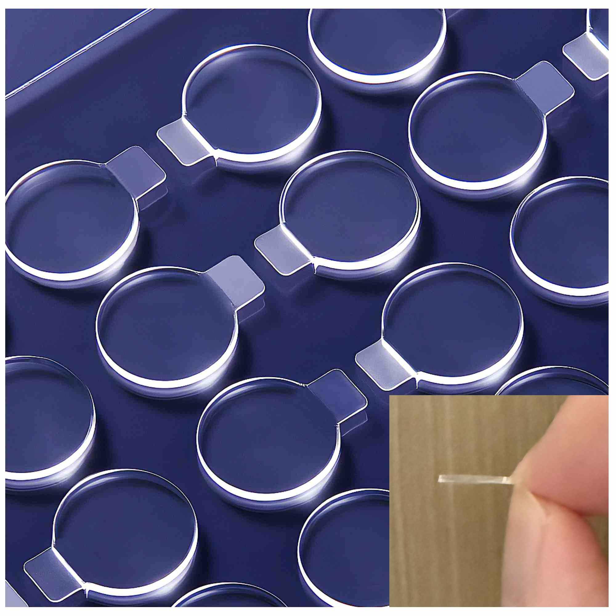 Doppelseitige Klebemasse mit Zuglaschen, 100 transparente Punkte, 1,9 cm, entfernbare Klebepunkte, wasserfester Posterkitt, Klebepunkt für Party-Dekoration, Bild