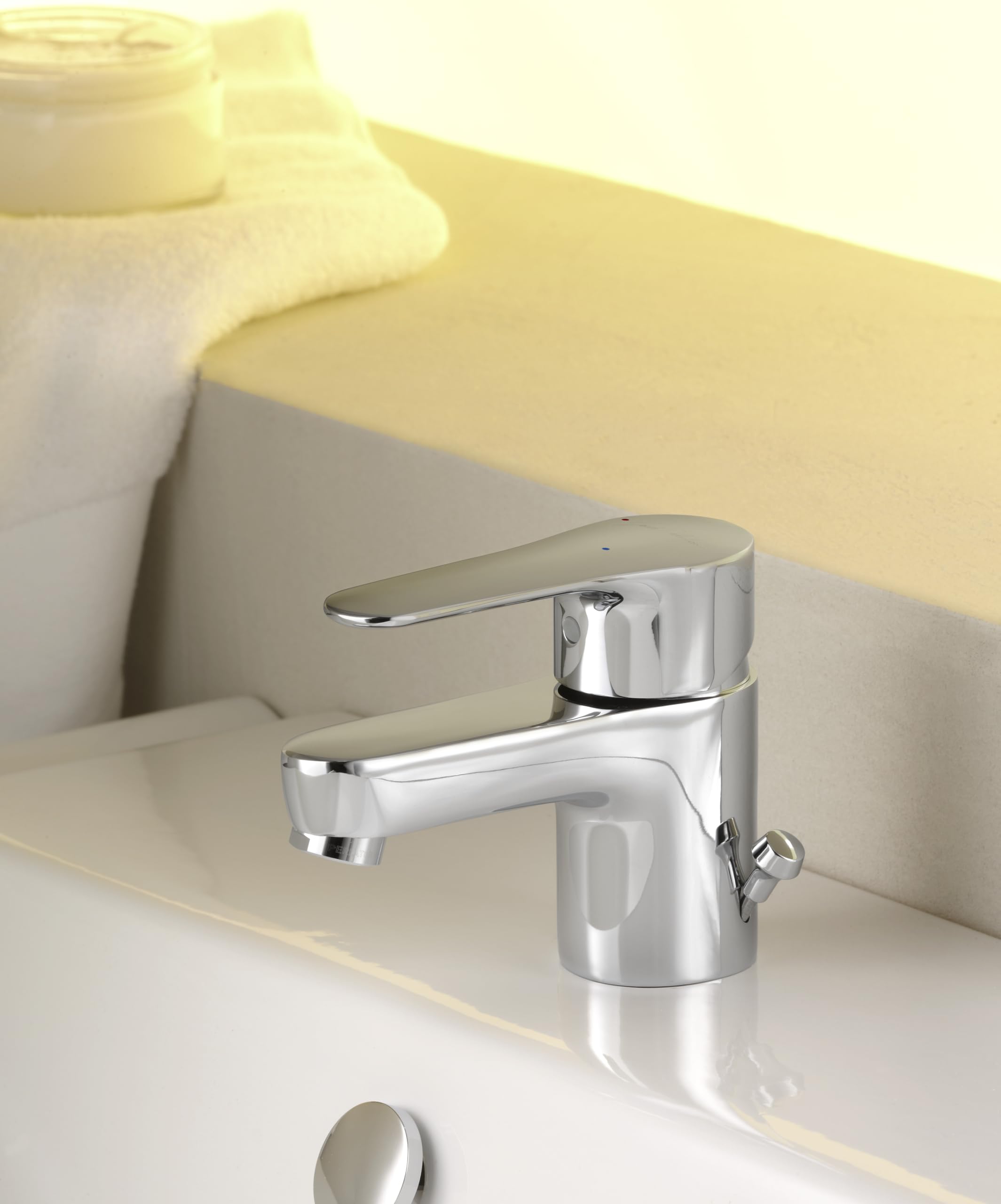 JACOB DELAFON Grifo de lavabo con portacadenillas Aireador antical Cromo