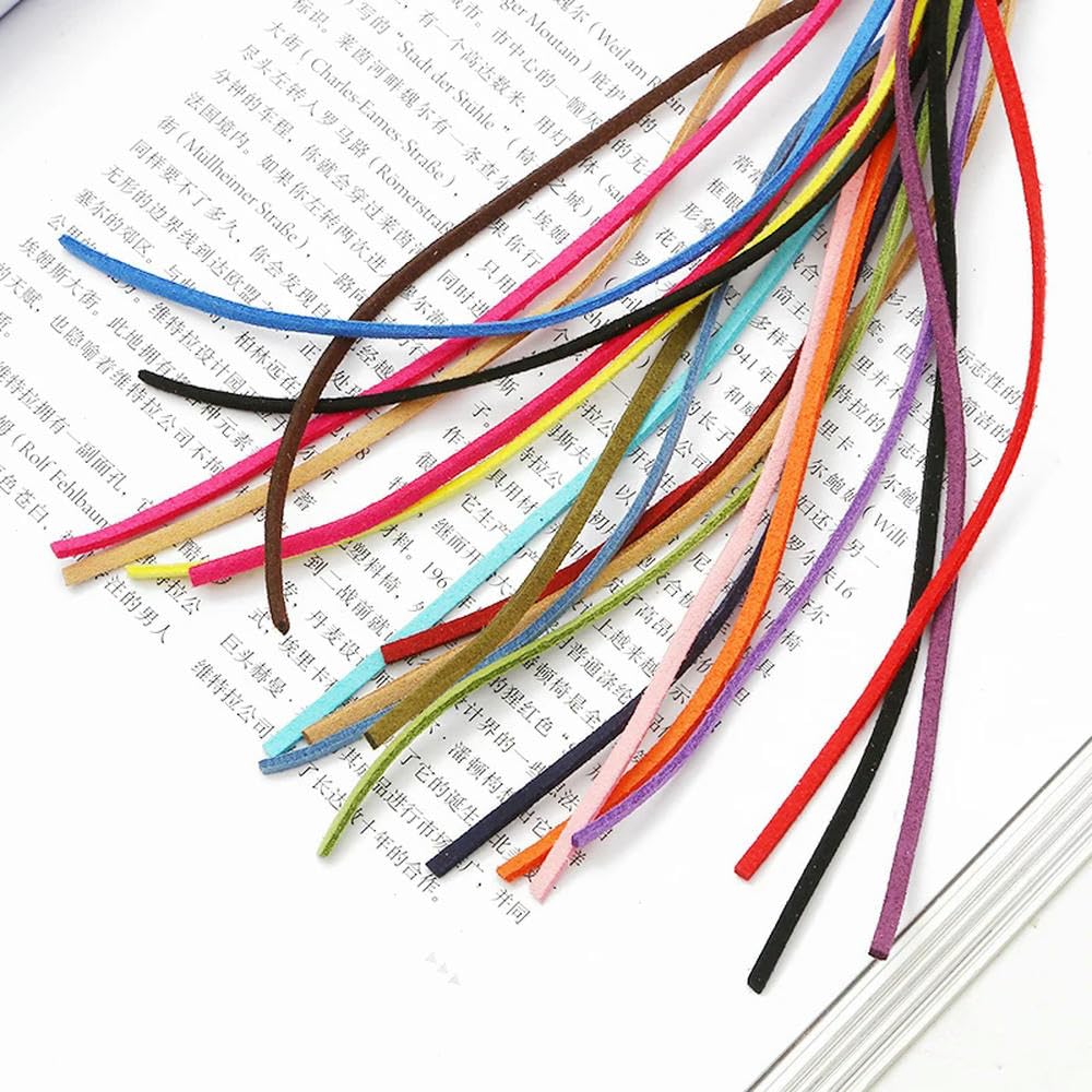 Wielokolorowy płaski pleciony koreański aksamitny sznurek 3 mm do samodzielnego tworzenia bransoletek 1M(1,4M)