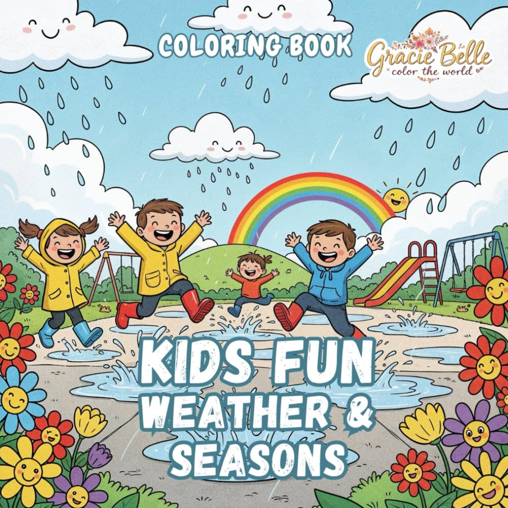 Kids Fun Weather & Seasons Coloring Book: Playful discovery of weather, nature, and seasons for curious children