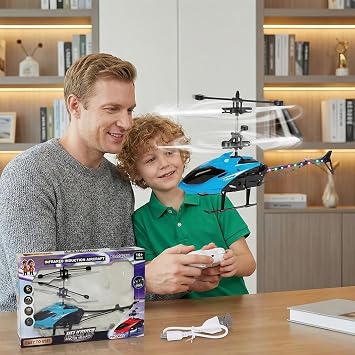 Remote Control Helicopter, RC Helicopters Toy Mini RC Helicopter Remote Control Flying Toy Controlled Aircraft Indoor Airplane Toys Mini Helicopters Models Gifts for Birthday(Blue)