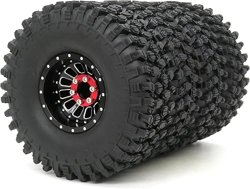 HOBBYSOUL Neumáticos RC 1.9 de altura de 4.72 pulgadas y ruedas de aluminio 1.9 Beadlock ajustables, 4 compensaciones negativas, llantas negras para disponible en Yaxa Costa Rica