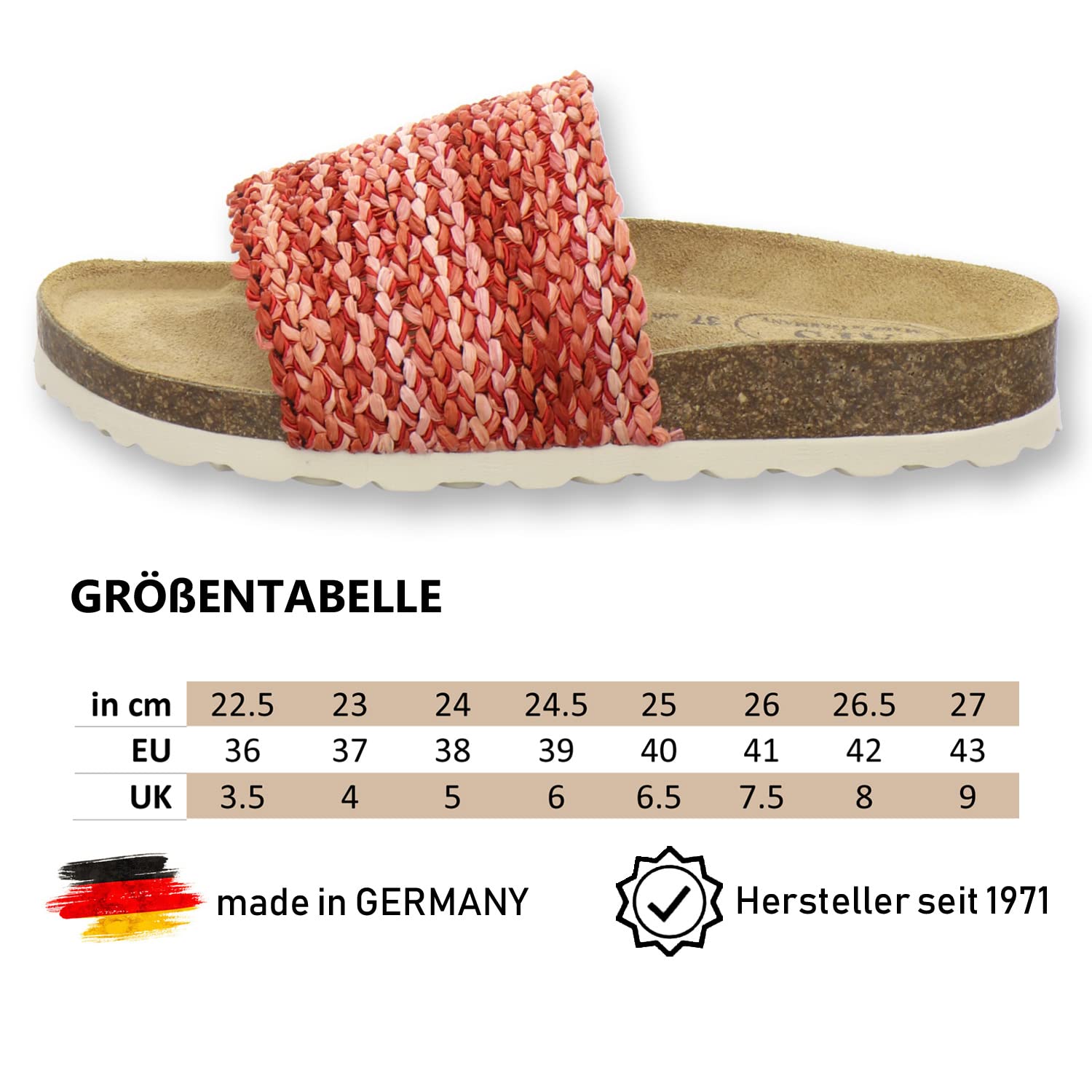 AFS-Schuhe 2101, ciabatte da donna alla moda con plantare, sandali comodi, Made in Germany