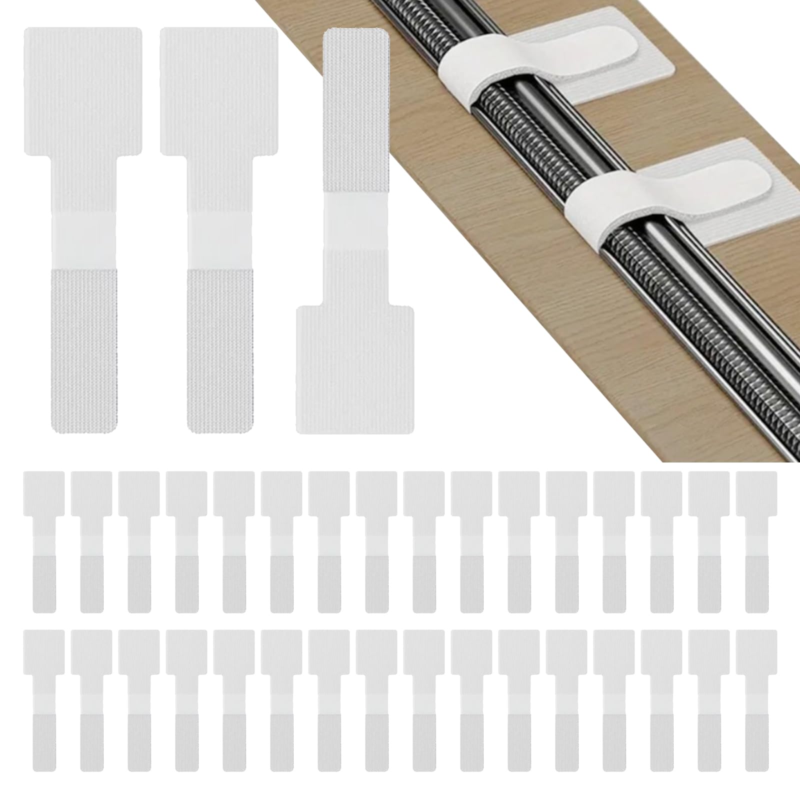 Oavie Black 100 Pcs Reusable Cable Ties, Hook Loop Cable Management Straps, Adjustable Self-Gripping Wire Ties, Multi-Purpose Cord Organisers For Pc, Tv, Office & Home Electronics,