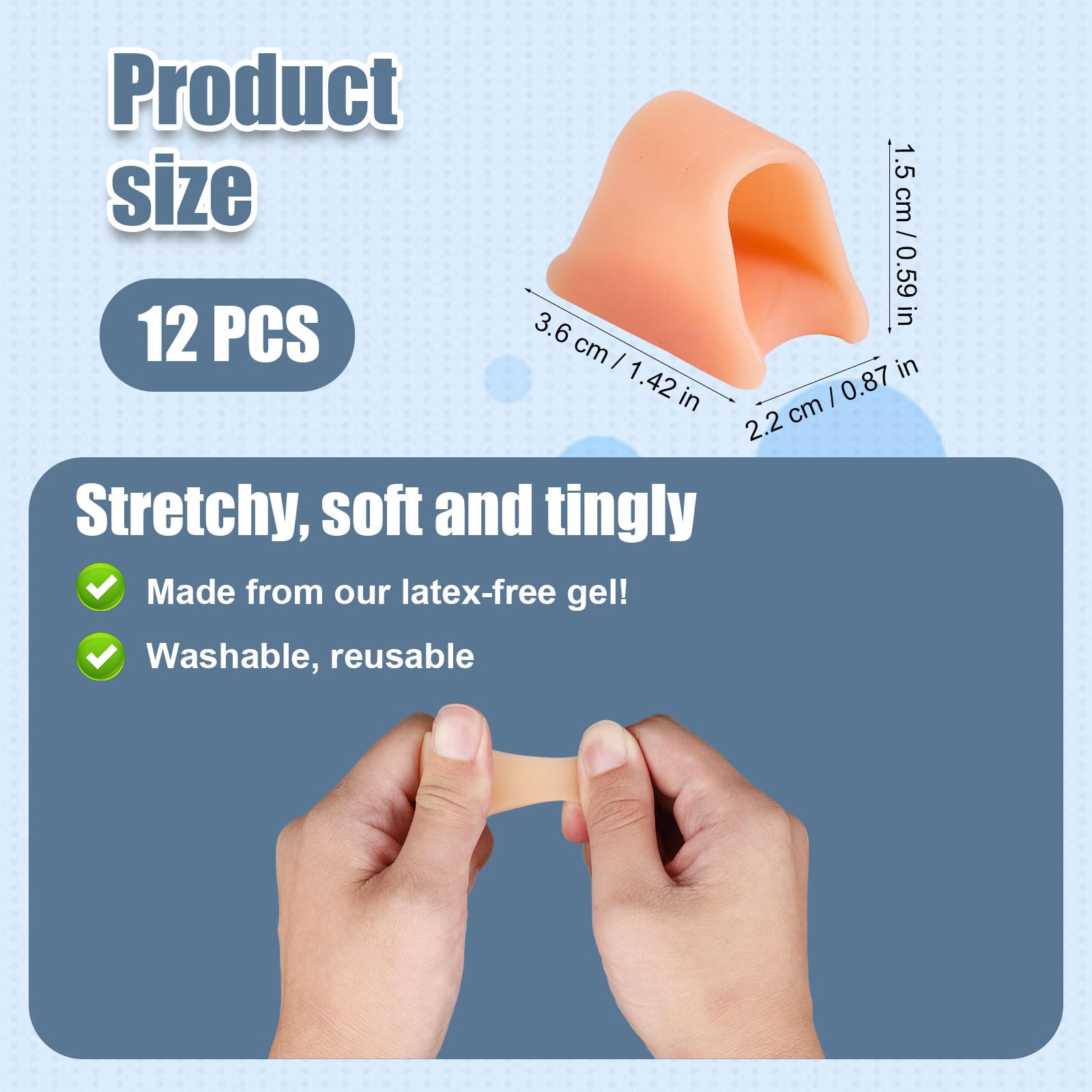 PEUTIER 12pcs Hammer Toe Straightener, Toe Corrector Big Toe Straightener Corrector Toe Splint Hammer Toe Straightener Corrector for Claw Crooked Toes (L)