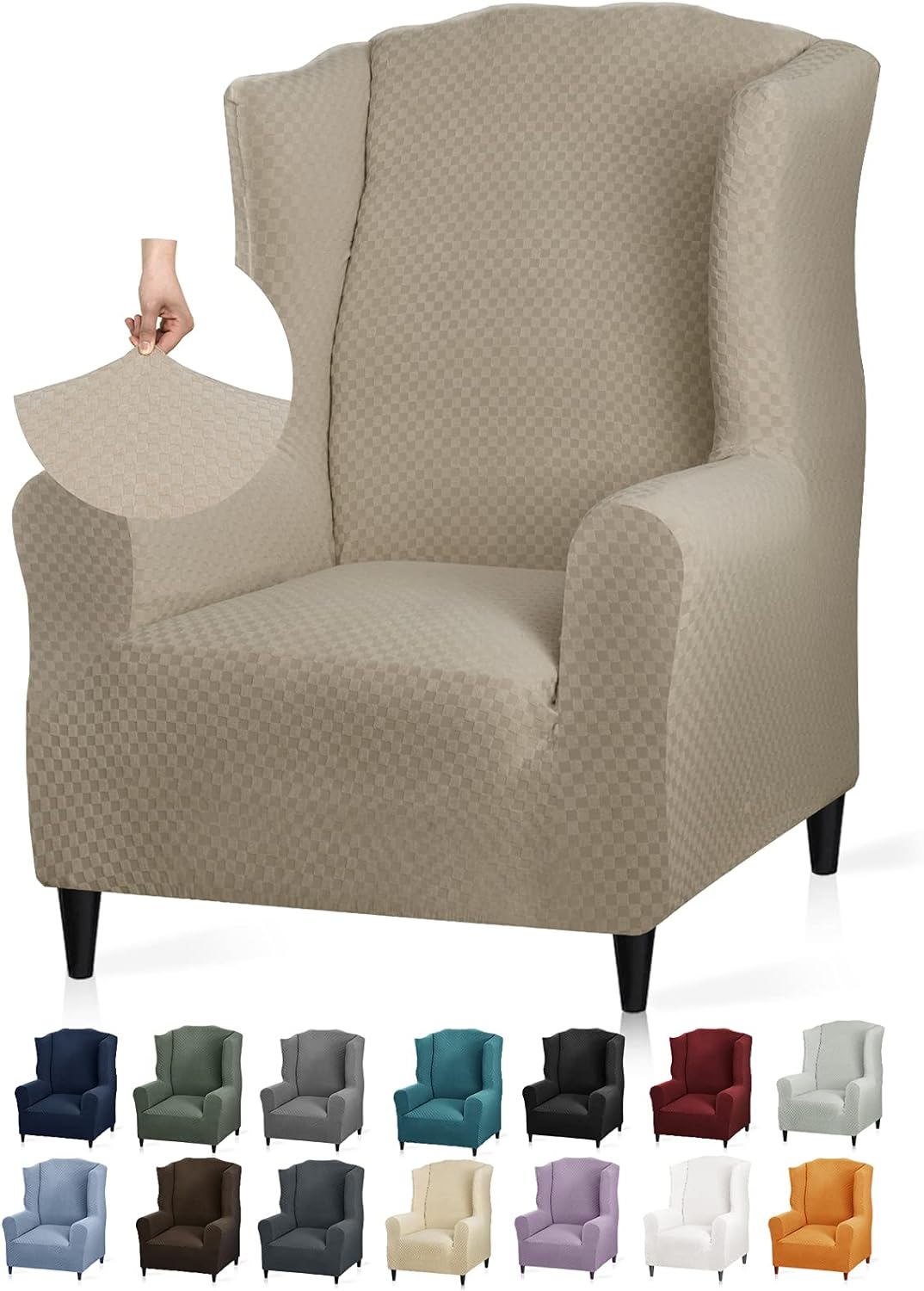 YEMYHOM Stretch Wingback Chair Slipcover, Jacquard Nigeria Ubuy