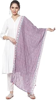 Rangriti Lavender Printed Cotton Dupatta (RMMBLOOM18066_FREE) Price In India