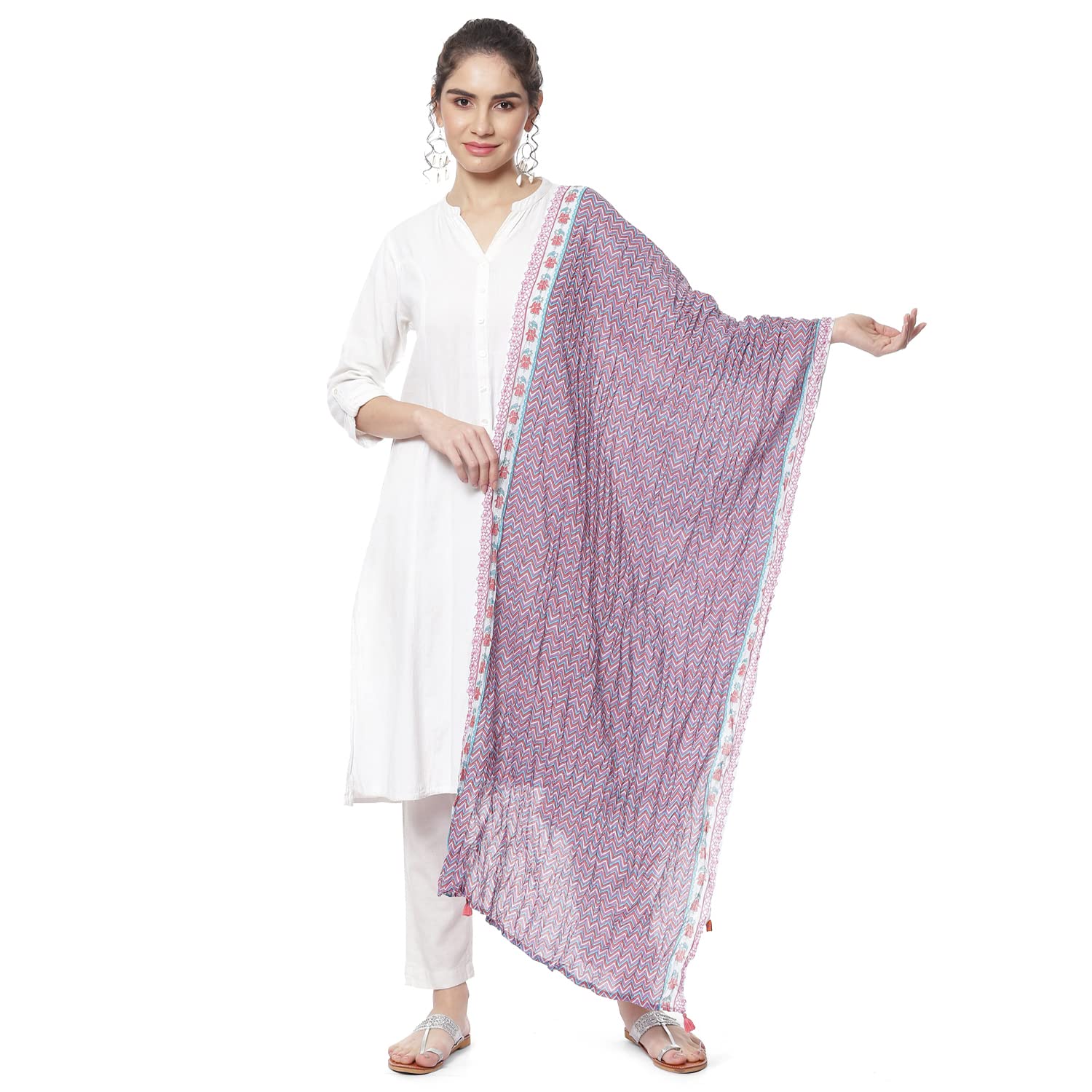 Rangriti Lavender Printed Cotton Dupatta (RMMBLOOM18066_FREE) - Review, Price and Buying Guide