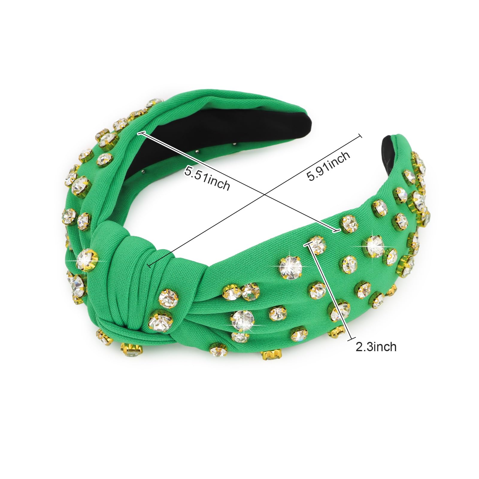Green Rhinestone Embellished Headband Twine and Love | Embellished Headband | Handcrafted Hair  main image 4
