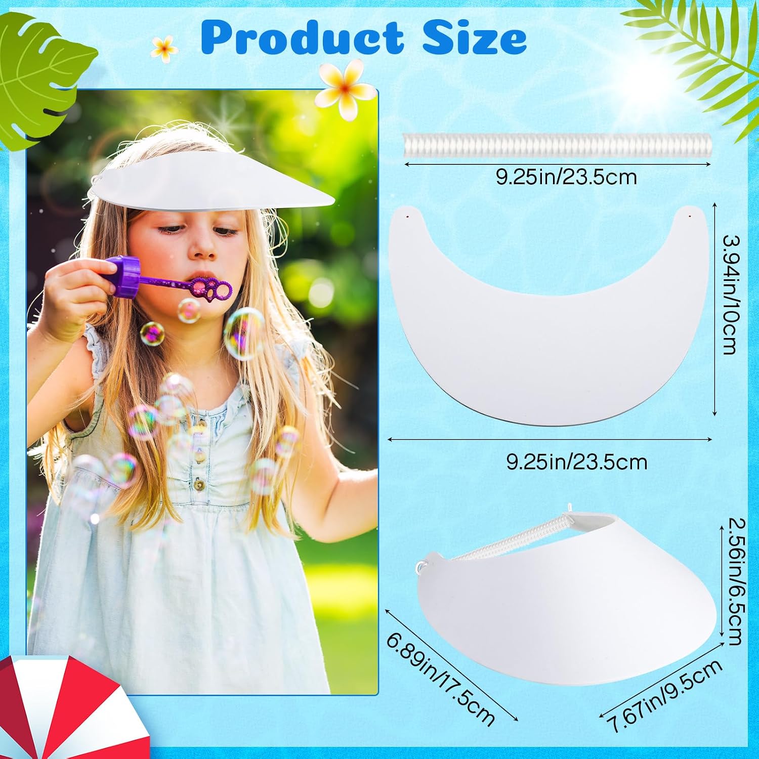 24/48 Pcs DIY Foam Sun Visors for Women White Golf Tennis Visor with Coil Bands Adjustable Sun Visor Hat Outdoors