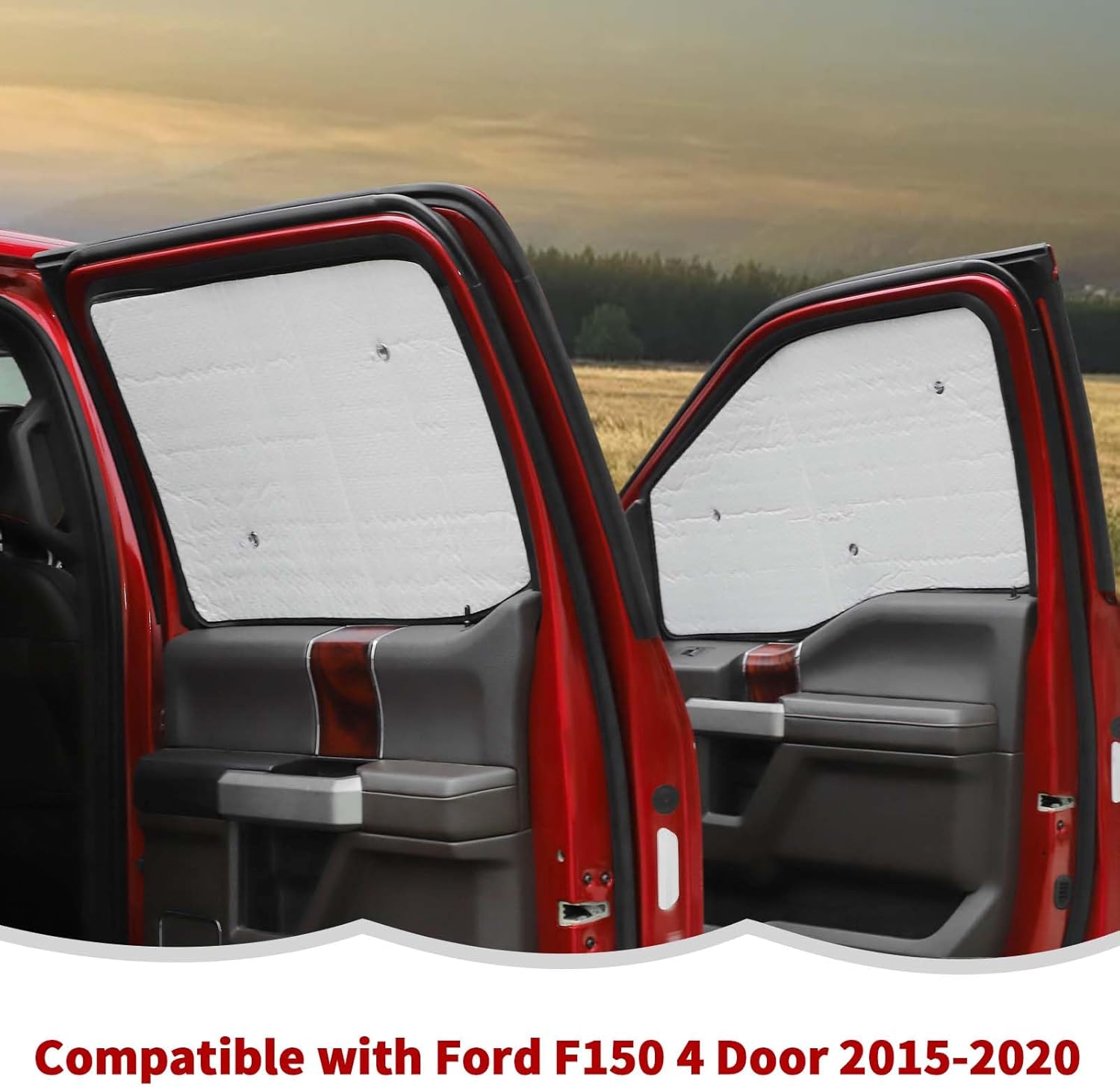 Windshield Sunshade Sun Shade Heat Shield Window Sun Visor Mat Compatible with Ford F150 4 Door 2015-2020,6PCS