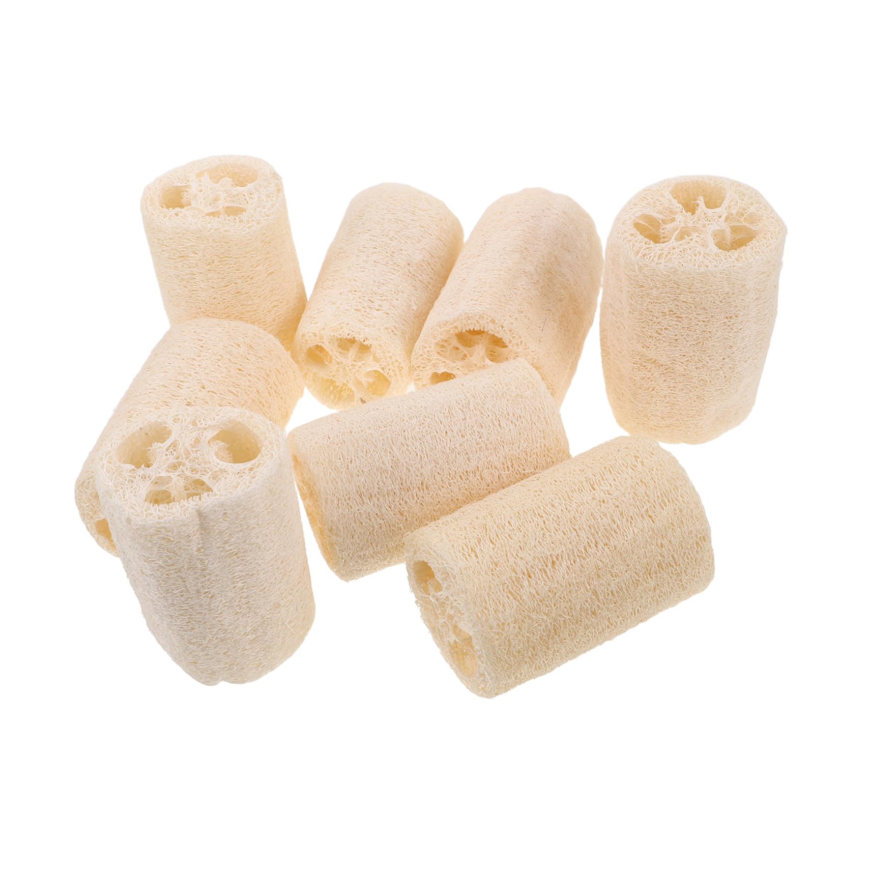 PLAFOPE 8 Piezas Esponjas Naturales de Luffa para Exfoliación Corporal y Limpieza de Cocina Esponja de Ducha y Masajeante Multiusos para y Utensilios Domésticos