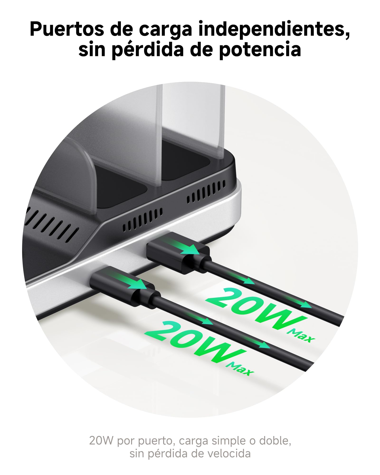 Cargador Inalámbrico 5 en 1 para iPhone 17, iWatch Ultra 3/11, para AirPods | Para iPad, Tableta, Switch, carga rápida 5W reloj, protecciones múltiples, refrigeración avanzada, SwanScout 901M