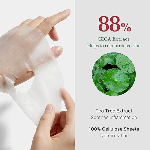 Miniatura 4 de Medicube Super Cica - Mascarillas faciales diarias rápidas (30 hojas), mascarilla facial calmante e hidratante de 60 segundos con 88% de cia,