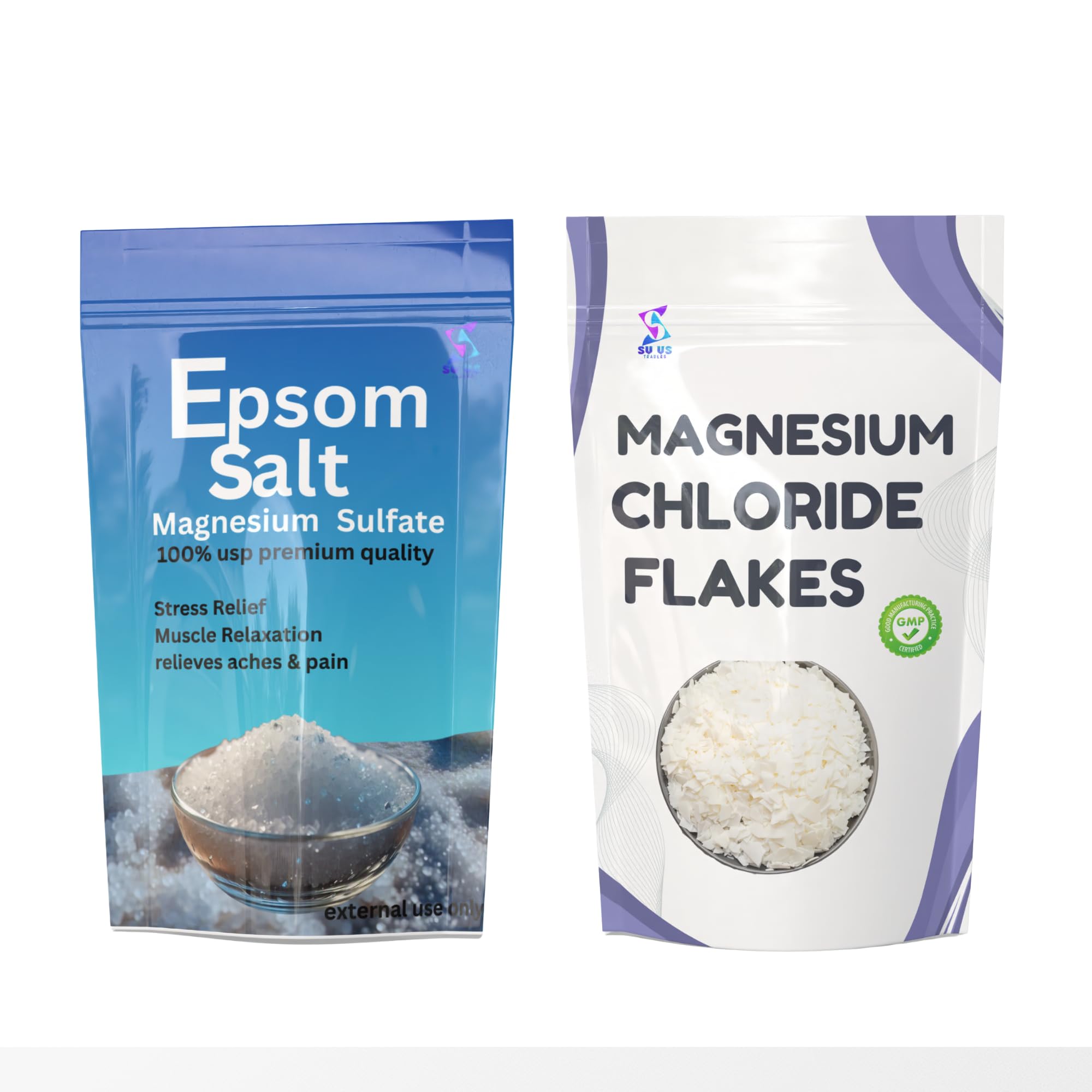 Premium Magnesium Bath Set, Epsom Salt and Magnesium Chloride Flakes, Foot and Body Soaks | Replenish Magnesium Levels | Relaxing & Rejuvenating Muscles & Joints | Pain Relief Bath and Spa Grade (450*2=900gms) pack of 2-picture-11