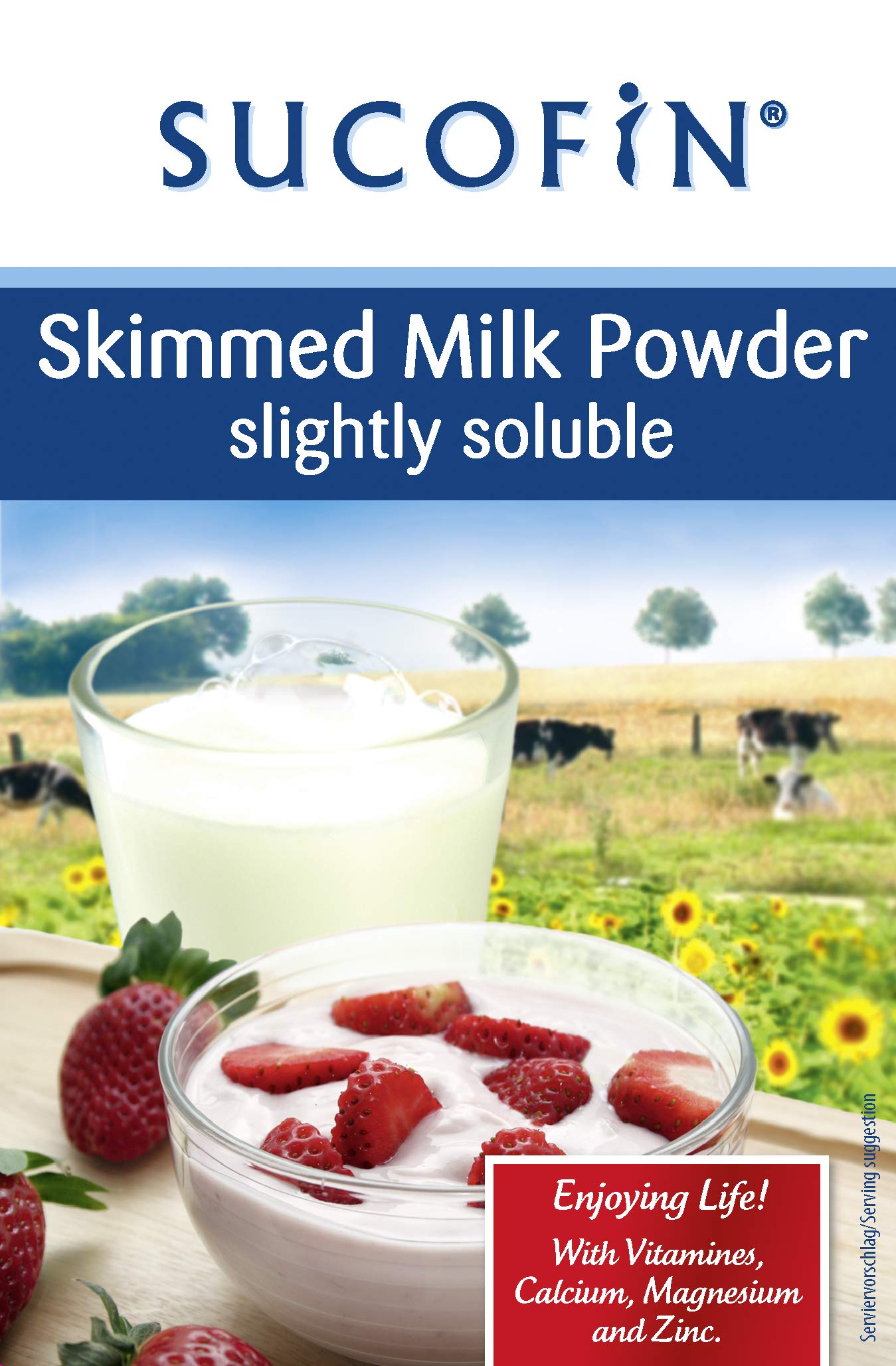 SUCOFIN Magermilchpulver 9 x 250 g, Ideal als Kaffeeweißer und zum Backen, Das Milchpulver ist leicht löslich, reich an Nährstoffen und lange haltbar