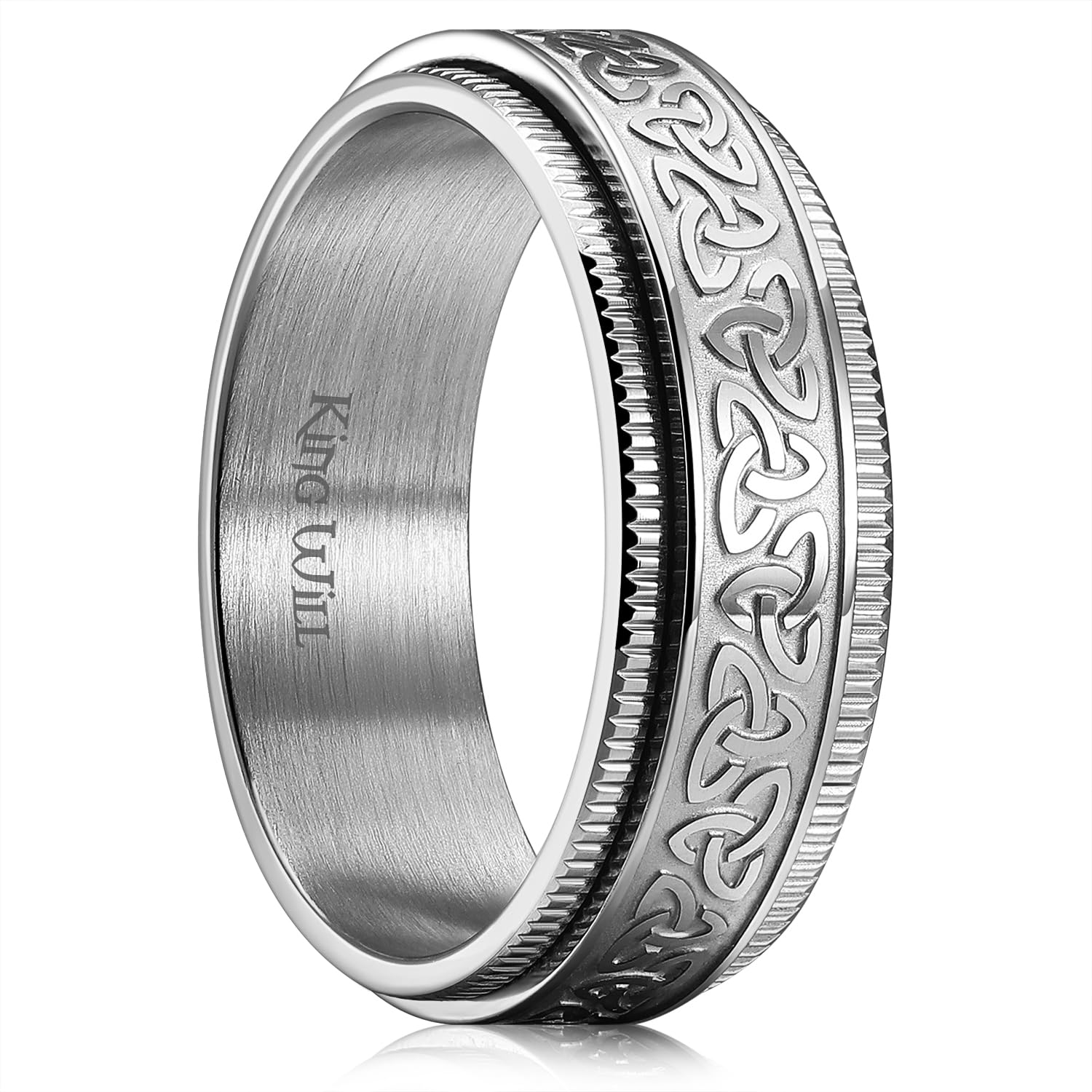 King Will Anello Uomo In Carburo Di Tungsteno Nero Con Intarsio Sabbia Blu-Verde - Fede Nuziale 8mm, Larghezza 21.4 Mm, Vestibilità Comoda, Design Moderno - 4