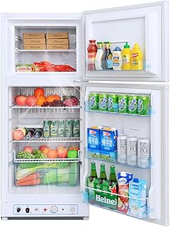 Smad Propane Refrigerator with Freezer, 6.1 cu.ft Gas Refrigerator, Propane Fridge, 110V/Propane Off Grid Refrigerator for Garage,RV,Food Truck,Chalets