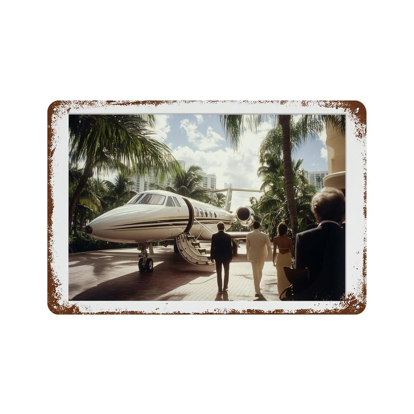 xiaoxiaoshen Jet at Airport, Photography S1 Wall Decor Art Metal Tin Poster Modern Home Decor Art Home Bar Shop Decorations Vintage Sign 20x30cm