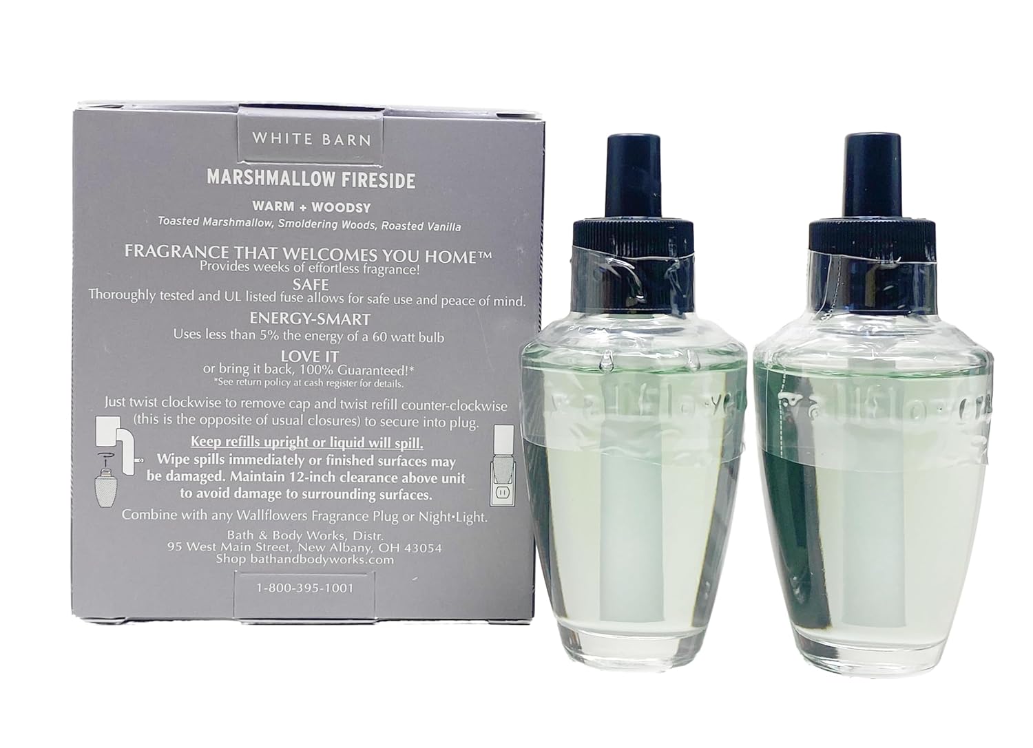 Bath & Body Works Marshmallow Fireside - 8 Wallflowers Home Fragrance Refill with a Marbela Natural Oats Sample Soap.