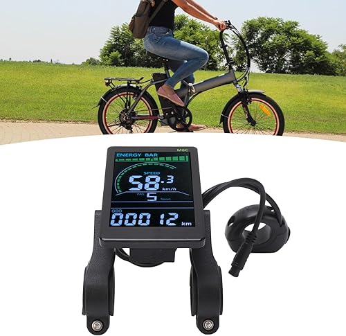 Miniatura 5 de Pantalla LCD de bicicleta eléctrica para computadora de bicicleta, velocímetro, 24 V, 36 V, 48 V, 60 V, impermeable, M6C, ABS, pantalla de