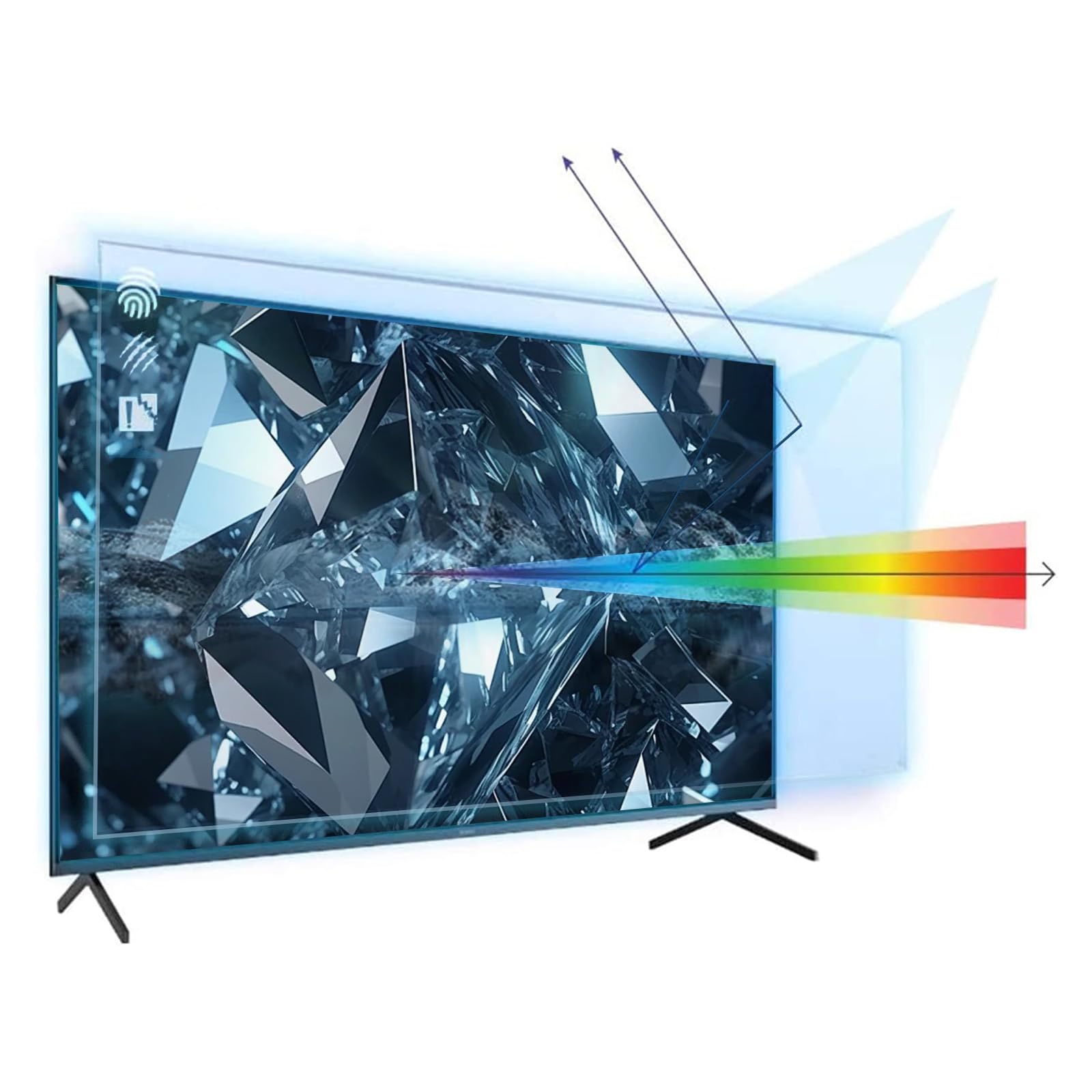 75-Zoll-TV-Bildschirmschutz gegen blaues Licht, entspiegelte TV-Bildschirmfolie, Blaulichtfilter zum Schutz der Augen, kompatibel mit 75-Zoll-TV-Bildschirmen,75inch