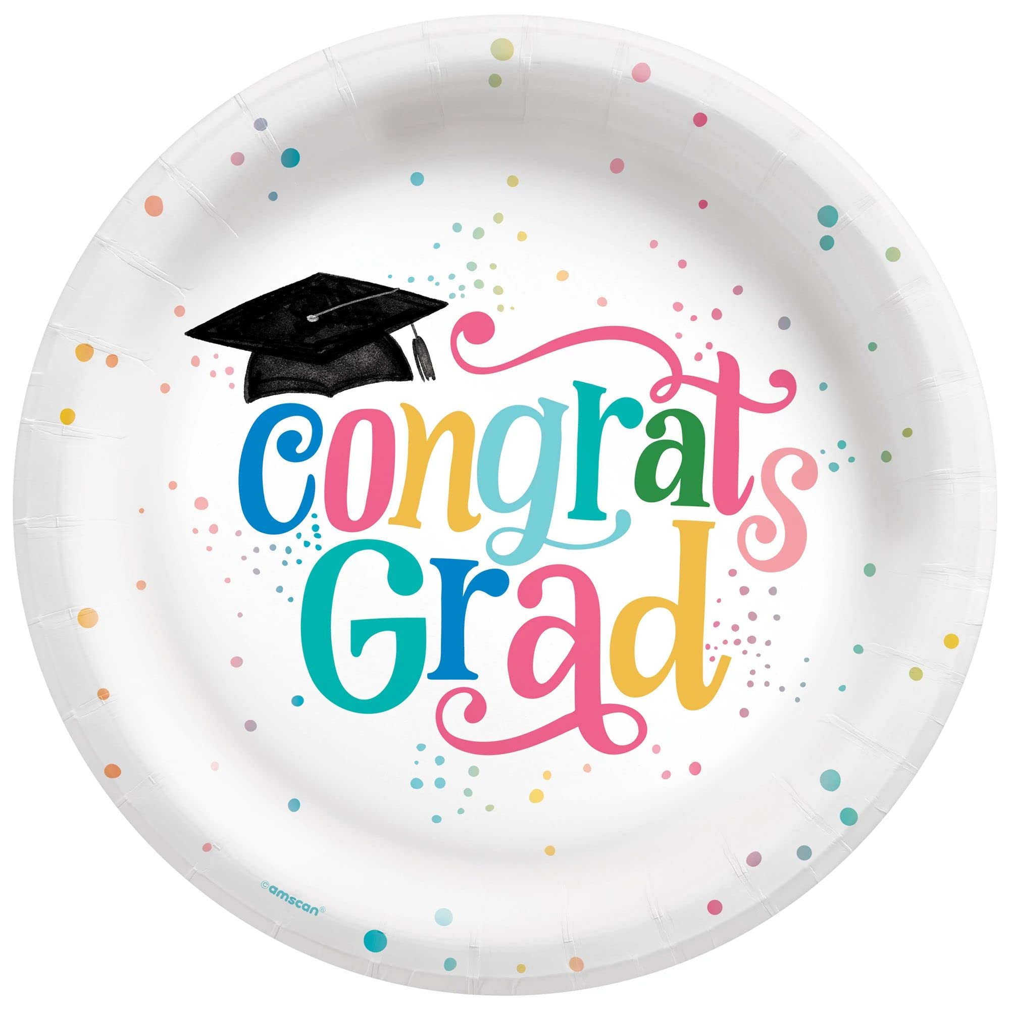 Follow Your Dreams Graduation Round Paper Plates - 10