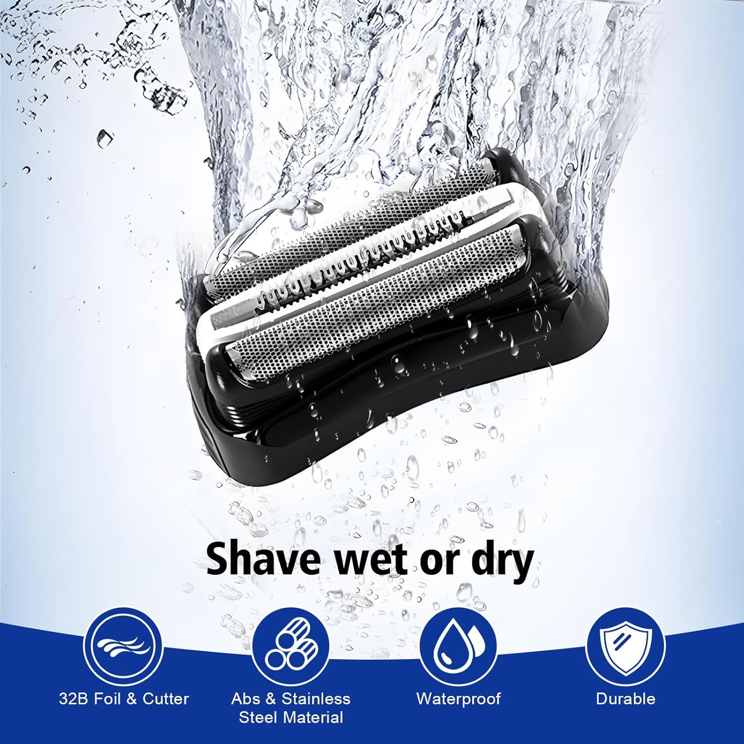 Series 3 32B Replacement Head, Series 3 Electric Shaver Replacement Head for Braun S3 Foil & Cutter Razor Heads, Applicable for Braun S3 3040s 3010s 310s 3000s 3050cc 3080s 390cc etc, 3Pack
