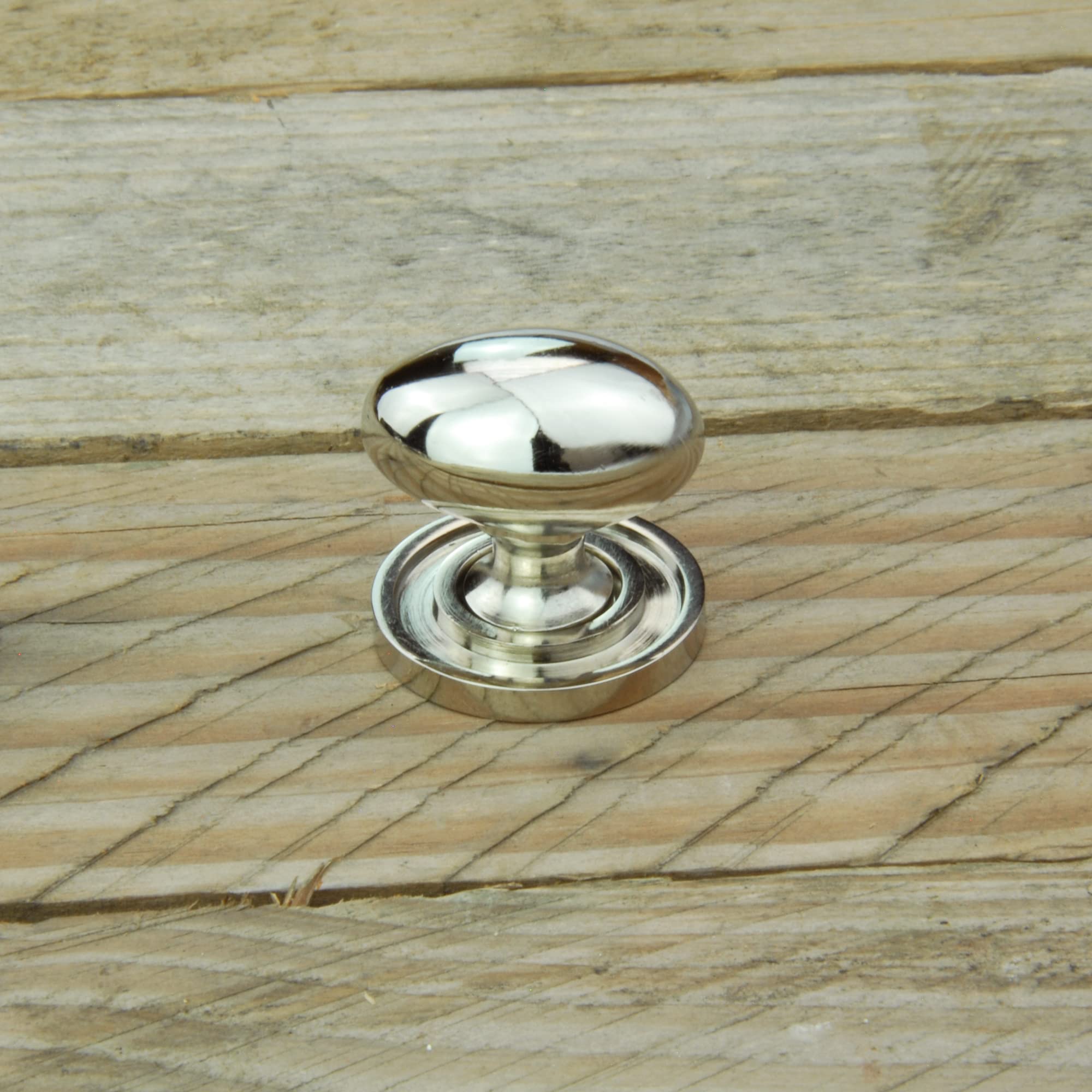 Underground Parts Polished Nickel Solid Brass Cabinet Kitchen Drawer Door Bow Handles Pulls & Knobs (Oval Round Knob 35Mm)